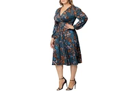 Women's Plus Diana Long Sleeve Midi Dress