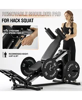 Er Kang Leg Press Hack Squat Machine, 30-Degree Compact Leg Press Machine for Home Gym, Hack Squat Machine with Removable Shoulder Pad, Lower Body Wor