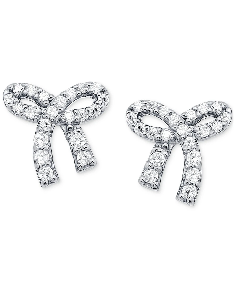 Giani Bernini Cubic Zirconia Bow Stud Earrings in 18k Gold-Plated Sterling Silver, Created for Macy's