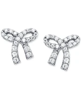 Giani Bernini Cubic Zirconia Bow Stud Earrings in 18k Gold-Plated Sterling Silver, Created for Macy's