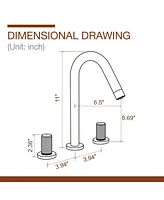Double Handle 8-Inch Center Wide-Spread Bathroom Faucet with cUPC Lead-Free Hose