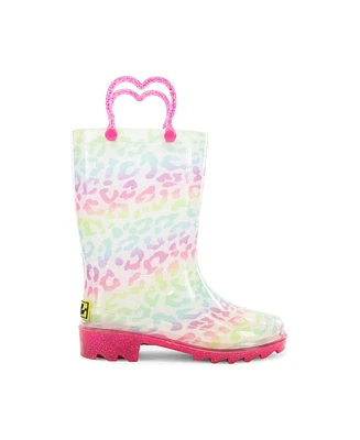 Western Chief Little Girls Leopard Lighted Rain Boot