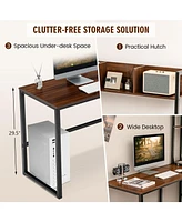 Gouun Reversible L-Shaped Corner Desk with Storage Bookshelf