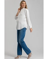 Pietro Brunelli Maternity High-Waisted Elastic Band & Straight-Leg Jeans