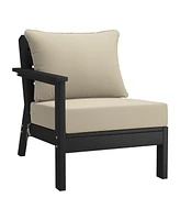Outdoor Patio Hdpe Black Sectional Sofa with Cushions