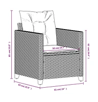 Patio Chair with Cushions Beige Poly Rattan