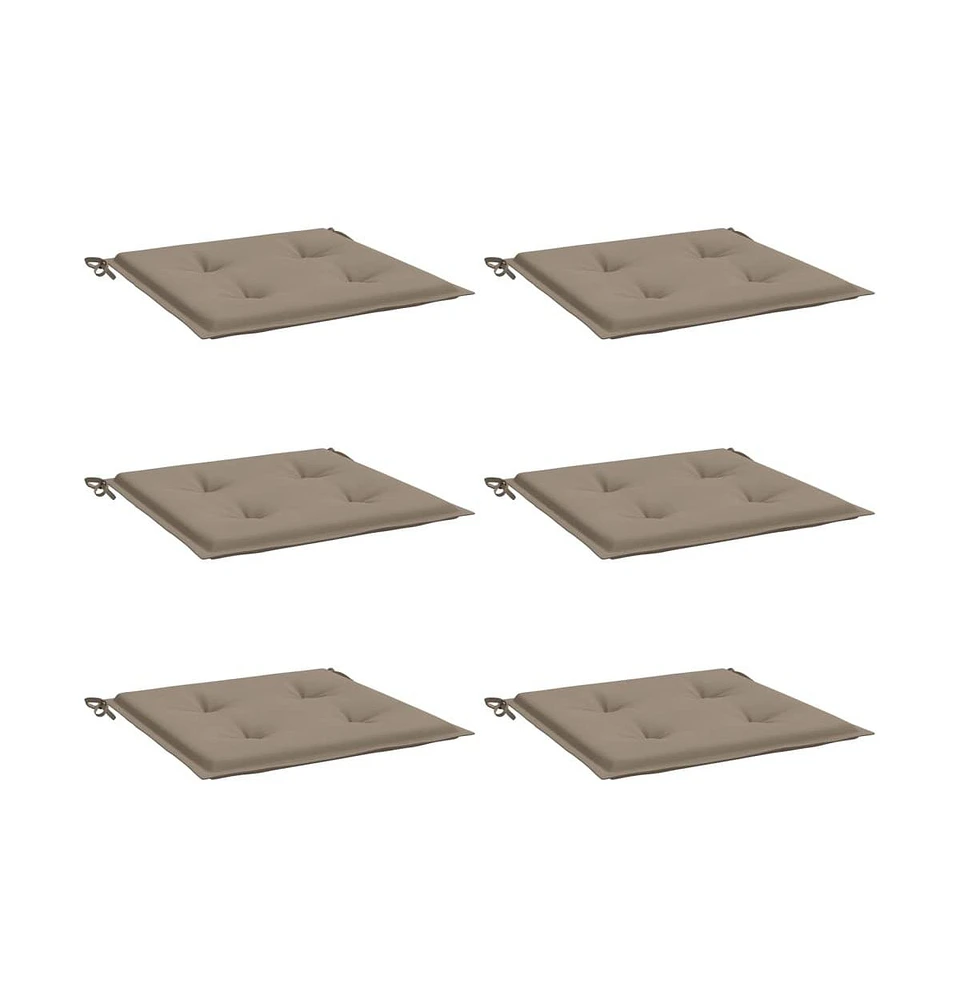 Garden Chair Cushions 6 pcs Taupe 15.7"x15.7"x1.6" Oxford Fabric