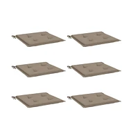 Garden Chair Cushions 6 pcs Taupe 15.7"x15.7"x1.6" Oxford Fabric