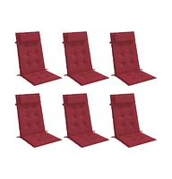 Highback Chair Cushions 6 pcs Wine Red Oxford Fabric