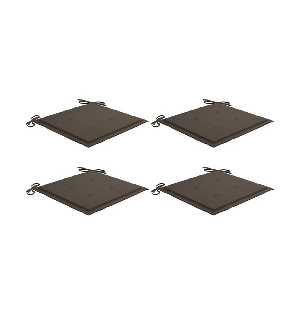 vidaXL Garden Chair Cushions 4 pcs Taupe 15.7"x15.7"x1.2" Oxford Fabric
