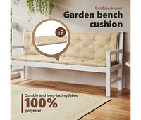 Garden Bench Cushion Beige 78.7"x(19.7"+19.7")x2.8" Oxford Fabric