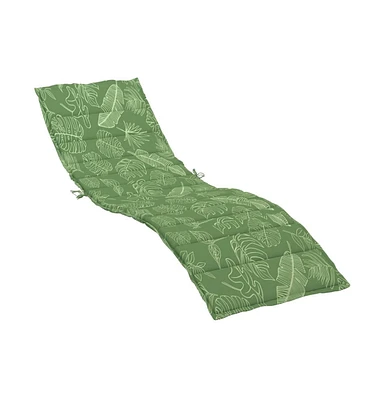 vidaXL Sun Lounger Cushion Leaf Pattern Oxford Fabric
