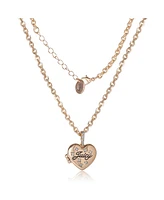 Juicy Couture Gold-Tone Crystal Heart Locket Pendant Necklace