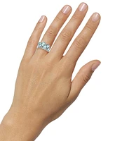 Aquamarine (2-3/4 ct. t.w.) & Diamond Accent Pear Cluster Ring in 10k White Gold