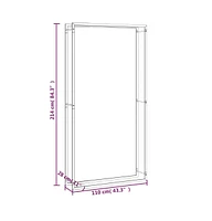 Firewood Rack Matt Black 43.3"x11"x84.3" Steel