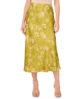 Vince Camuto Women's Printed Bias Satin Midi Skirt