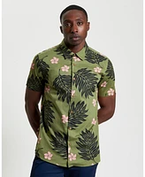 Ben Sherman Men's Botanical Print Short Sleeve Shirt