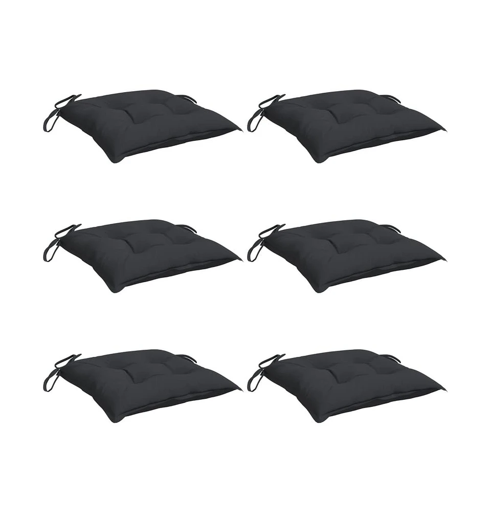 vidaXL Chair Cushions 6 pcs Black 19.7"x19.7"x2.8" Oxford Fabric