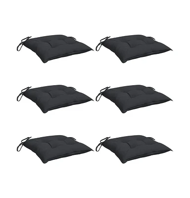vidaXL Chair Cushions 6 pcs Black 19.7"x19.7"x2.8" Oxford Fabric