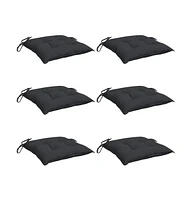 vidaXL Chair Cushions 6 pcs Black 19.7"x19.7"x2.8" Oxford Fabric