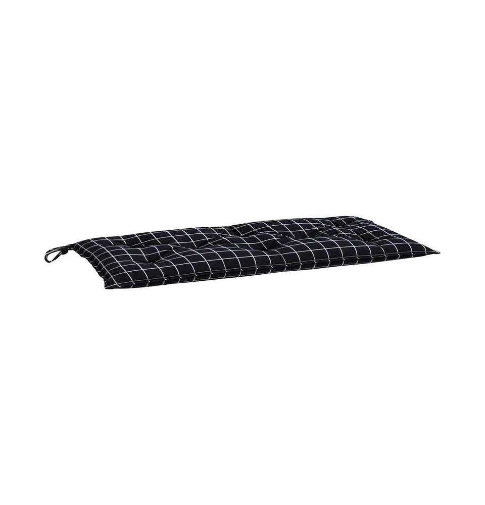 vidaXL Garden Bench Cushion Black Check Pattern 39.4"x19.7"x2.8" Oxford Fabric