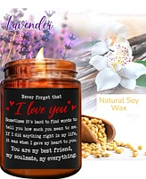 Lovery "I Love You" Lavender Scented Soy Wax Candle, 10 oz.