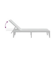 vidaXL Sun Lounger White 73.2"x23.6"x11.4" Pp