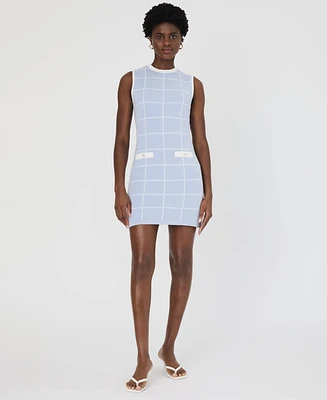 French Connection Women's Check-Print Sleeveless Dress