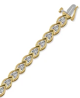 Diamond Heart Tennis Bracelet (1/2 ct. t.w.) in 14k Gold-Plated Sterling Silver