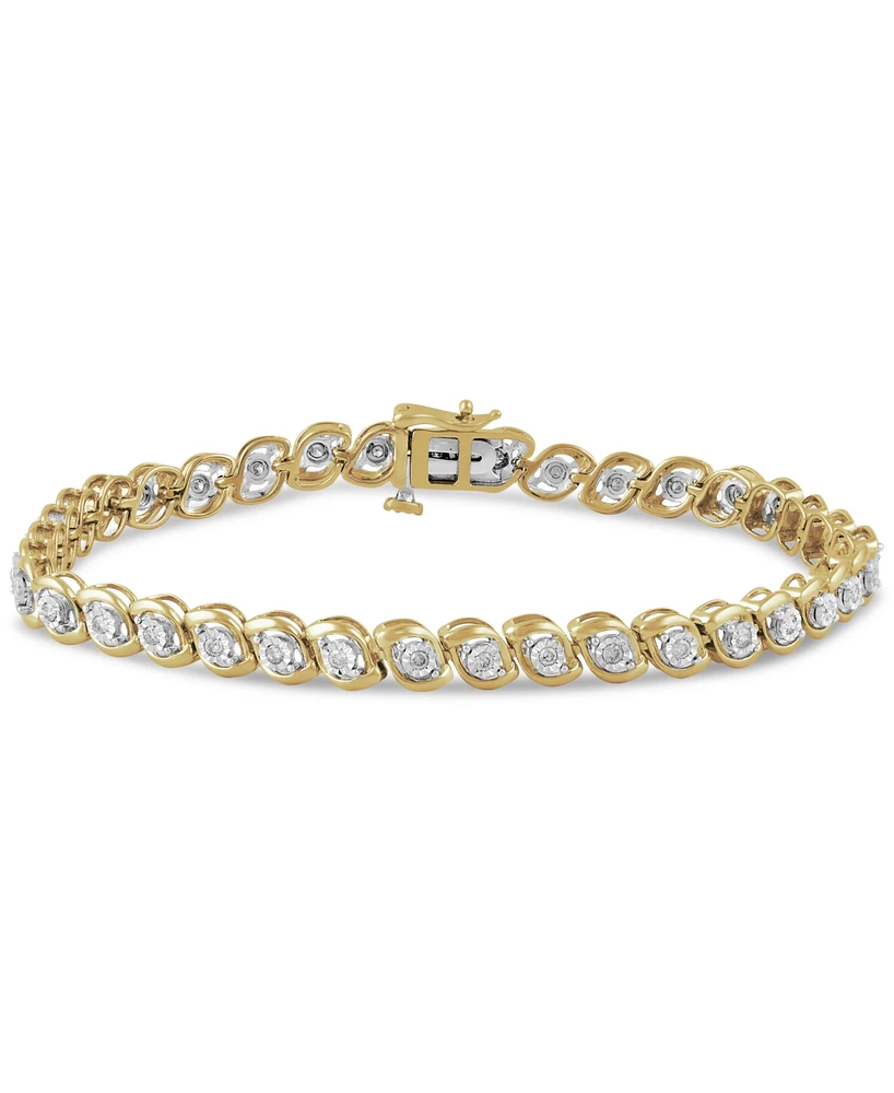 Diamond Tennis Bracelet (1/2 ct. t.w.) in 14k Gold-Plated Sterling Silver