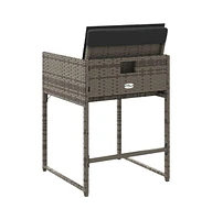 Patio Chairs with Cushions 4 pcs Gray Poly Rattan