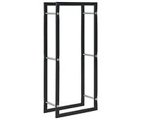 Firewood Rack Black 17.3"x7.9"x39.4" Steel