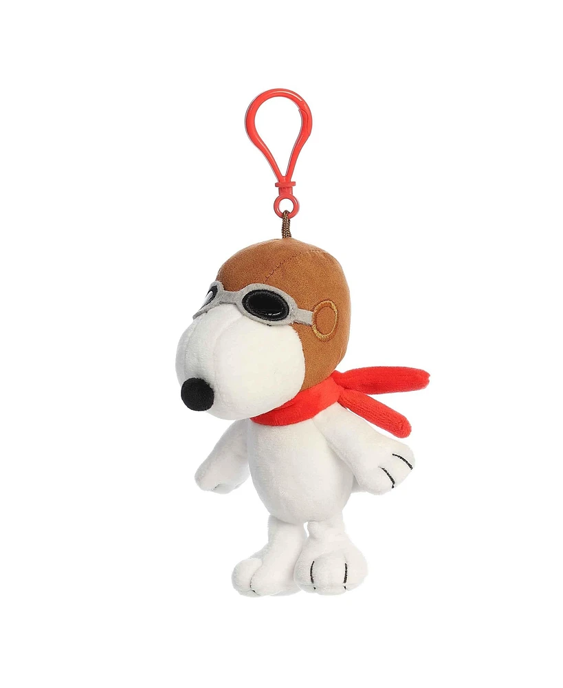 Aurora Mini Flying Ace Keychain Peanuts Adorable Plush Toy White 5