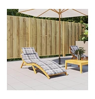 Sun Lounger Cushion Check Pattern 73.2"x22.8"x1.6" Oxford Fabric