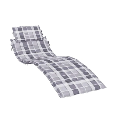 Sun Lounger Cushion Check Pattern 73.2"x22.8"x1.6" Oxford Fabric