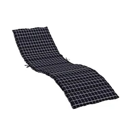 Sun Lounger Cushion Black Check Pattern Oxford Fabric