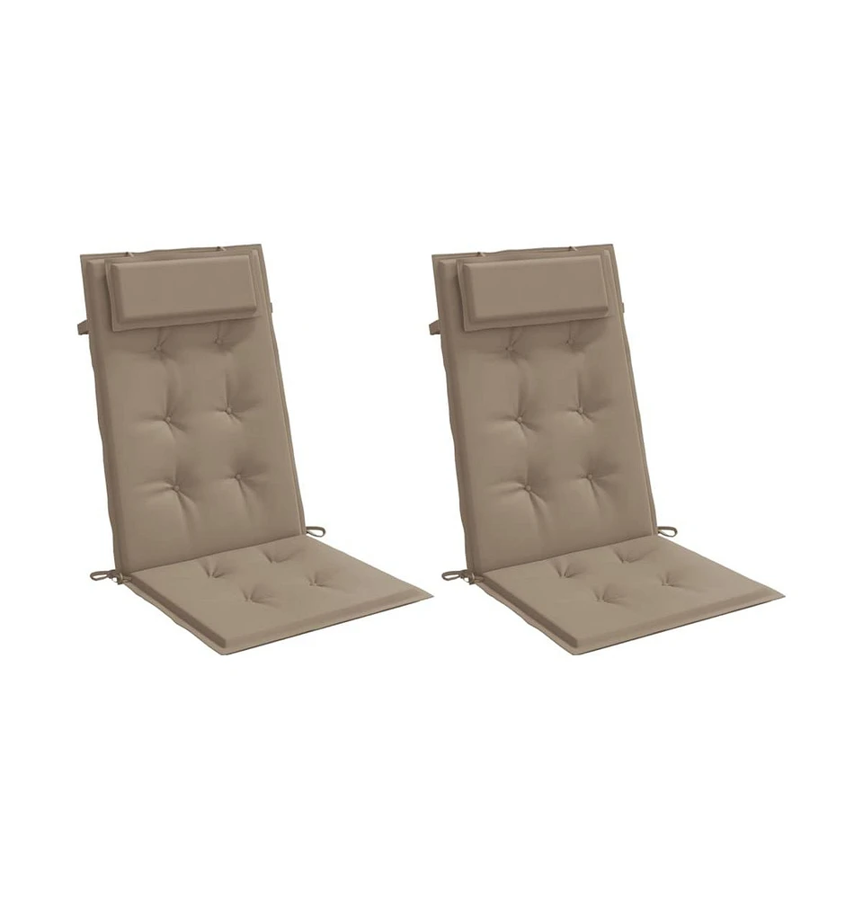 vidaXL Highback Chair Cushions pcs Taupe Oxford Fabric