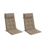 vidaXL Highback Chair Cushions pcs Taupe Oxford Fabric