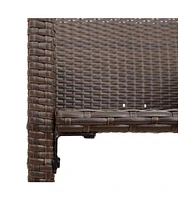 Patio Bar Stools 2 pcs Brown Poly Rattan