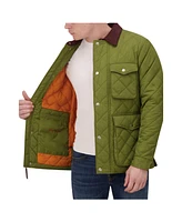 Robert Graham Men's Diamond Quilted Utility Jacket With Coduroy Collar