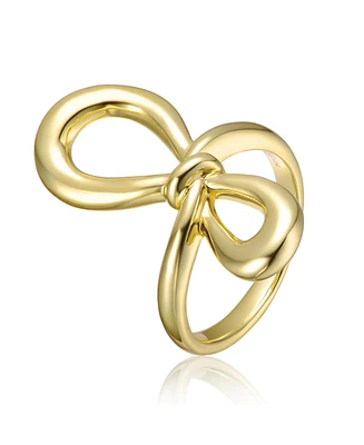 14K Gold Plated Bow-Tie Ribbon Infinity Knot Ring