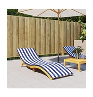 vidaXL Sun Lounger Cushion Blue&White Stripe Oxford Fabric