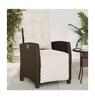 Reclining Patio Chair with Footrest Poly Rattan