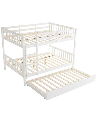 Slickblue Bunk Bed with Trundle Bed for Space-Saving and Extra Sleeping Arrangement