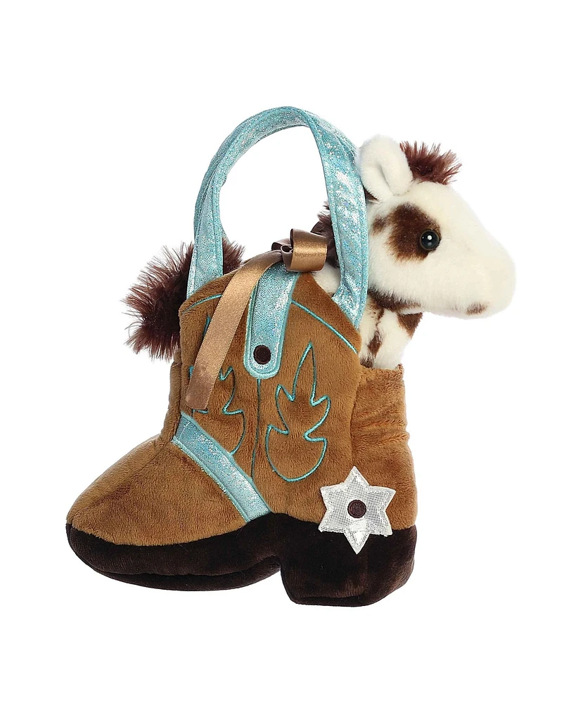 Aurora Small Giddyup Boot Fancy Pals Fashionable Plush Toy White 7.5"