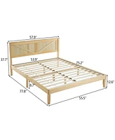 Slickblue Platform Bed Frame with Headboard for Stylish and Comfortable Bedroom Design