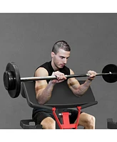 Er Kang Preacher Curl Bench, Plate Loaded Bicep Curl Machine, Bicep and Tricep Workout Equipment，2 in 1 Arm Training Machine for Home Gym