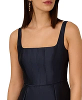 Adrianna Papell Petite Square-Neck Sleeveless Midi Dress