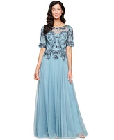 Alex Evenings Women's Beaded Sequinned Evening Gown