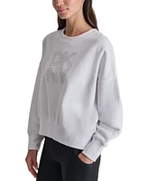 Dkny Sport Women's Studded Logo Fleece Crewneck Sweatshirt